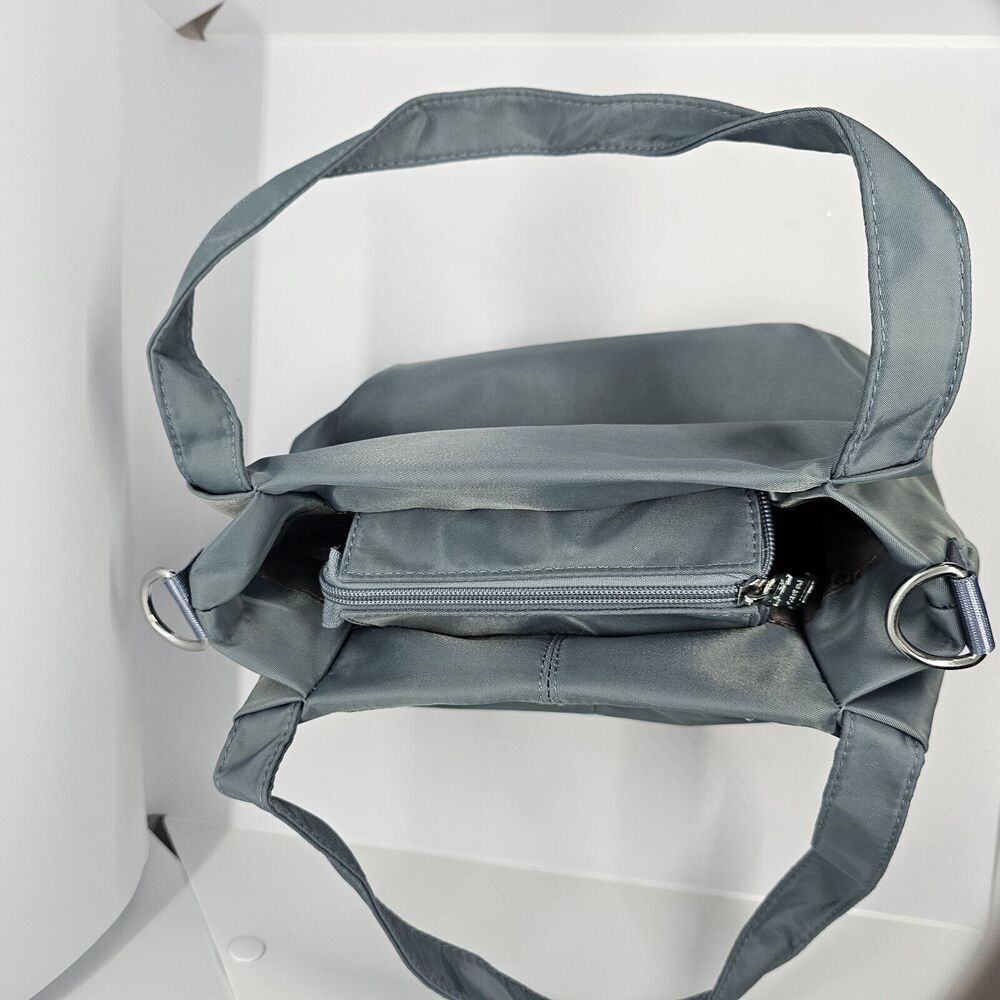 Chibao Multi-Pocket Casual Crossbody Purse Gray Waterproof Nylon Shoulder Bag - Picture 6 of 9